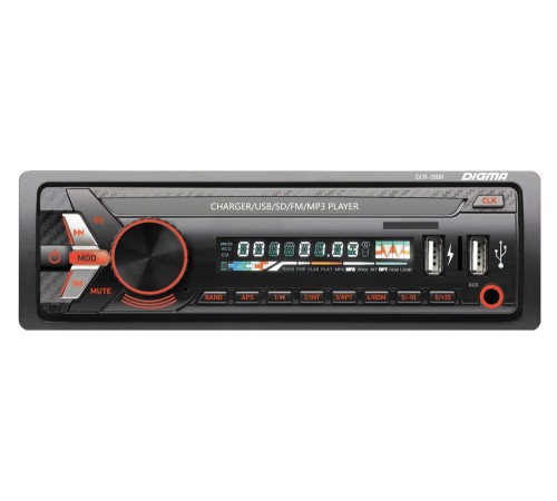 Автомагнитола Digma DCR-390R 1DIN 4x45Вт USB 2.0 AUX Автомагнитола Digma DCR-390R 1DIN 4x45Вт USB 2.0 AUX