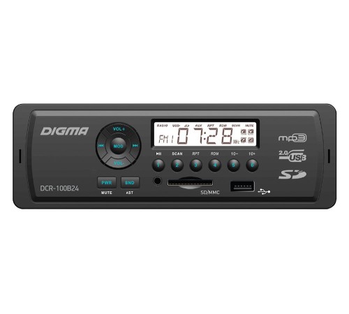 Автомагнитола Digma DCR-100B24 1DIN 4x45Вт Автомагнитола Digma DCR-100B24 1DIN 4x45Вт
