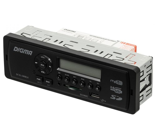 Автомагнитола Digma DCR-100B24 1DIN 4x45Вт Автомагнитола Digma DCR-100B24 1DIN 4x45Вт