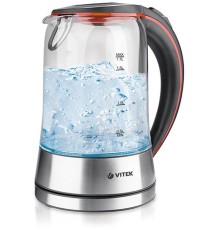 Чайник электрический Vitek VT-7005 1.7л. 2200Вт серебристый корпус: стекло/металл