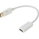 Переходник HDMI (f)/DisplayPort (m) белый