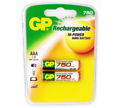 Аккумулятор GP 75AAAHC AAA NiMH 750mAh (2шт) Аккумулятор GP 75AAAHC AAA NiMH 750mAh (2шт)