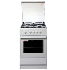 Плита Газовая Darina 1B GM 441 005 W белый/черный (стеклянная крышка) реш.сталь