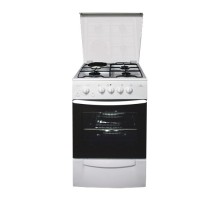 Плита Комбинированная Darina F KM 341 323 W белый/черный (стеклянная крышка) реш.сталь