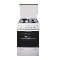 Плита Комбинированная Darina F KM 341 323 W белый/черный (стеклянная крышка) реш.сталь