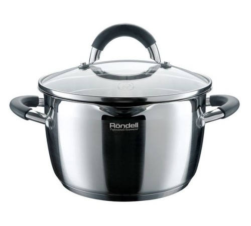 Кастрюля Rondell Flamme RDS-023 2.3л. d=18см (с крышкой) стальной Кастрюля Rondell Flamme RDS-023 2.3л. d=18см (с крышкой) стальной