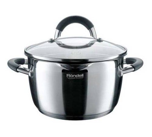 Кастрюля Rondell Flamme RDS-025 5.7л. d=24см (с крышкой) стальной Кастрюля Rondell Flamme RDS-025 5.7л. d=24см (с крышкой) стальной