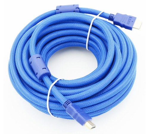 Кабель аудио-видео HDMI (m)/HDMI (m) 10м. феррит.кольца позолоч.конт. синий Кабель аудио-видео HDMI (m)/HDMI (m) 10м. феррит.кольца позолоч.конт. синий