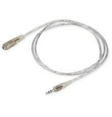 Кабель-удлинитель аудио Buro Jack 3.5 (m)/Jack 3.5 (f) 1м. прозрачный (CAB025-1M)