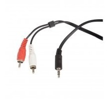 Кабель аудио Ningbo 2хRCA (m)/Jack 3.5 (m) 1.5м. черный (JAAC010-1.5)