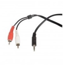 Кабель аудио Ningbo 2хRCA (m)/Jack 3.5 (m) 1.5м. черный (JAAC010-1.5)