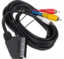 Кабель аудио-видео Ningbo SCART (m)/3хRCA (m) 3м. черный (JSC005-3)