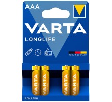 Батарея Varta Longlife LR03 Alkaline AAA (4шт)