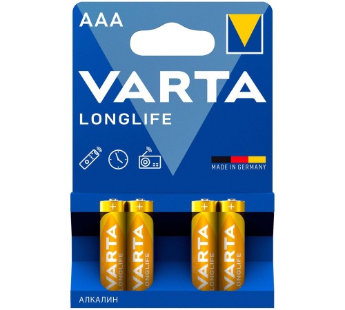 Батарея Varta Longlife LR03 Alkaline AAA (4шт) Батарея Varta Longlife LR03 Alkaline AAA (4шт)