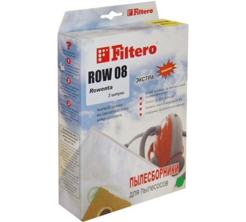 Пылесборники Filtero ROW 08 Экстра пятислойные (3пылесбор.) Пылесборники Filtero ROW 08 Экстра пятислойные (3пылесбор.)