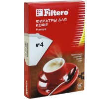 Фильтры для кофе для кофеварок Filtero №4 белый (упак.:40шт)