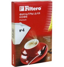 Фильтры для кофе для кофеварок Filtero №4 белый (упак.:40шт)