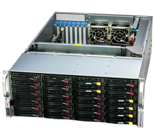 Серверная платформа Supermicro SuperStorage 4U Server 641E-E1CR24L noCPU(2)4th/5th gen(MCC Carrier)/TDP 270W/noDIMM(16)/24x 3.5