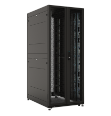 Шкаф серверный ПРОФ напольный 42U (800x1000) двери двойные перф. 2 шт. черный в сборе ЦМО ШТК-СП-42.8.10-88АА-9005 30045001503
