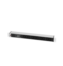 Блок розеток Rem -10 без шнура с инд. 10 IEC 60320 C13 вход C14 10A алюм. 19 Rem R-10-10C13-I-440-Z 30112226904
