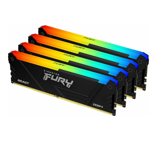 Оперативная память 64Gb DDR4 3200MHz Kingston Fury Beast Black RGB KF432C16BB2AK4/64