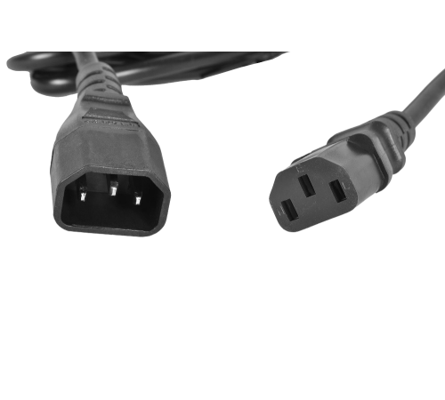 Шнур питания с заземлением IEC 60320 C13/IEC C14 10 А / 250 В (3x1 0) длина 1 8 м Rem R-10-CORD-C13-C14-1.8 99900000006