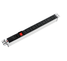 Блок розеток Rem -16 с выкл. 6 IEC 60320 C19 вход C20 16A алюм. 19 Rem R-16-6C19-V-440-Z 30112224413