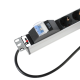 Вертикальный блок розеток Rem -16 с авт. 16А 10 Schuko IEC 60320 C19 16A алюм. 33-48U шнур 3 м Rem R-16-10S-10C19-A-1420-3 30112224204