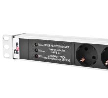 Вертикальный блок розеток Rem -16 с фил. и инд. 20 Schuko 16A алюм. 33-48U шнур 3 м. Rem R-16-20S-FI-1420-3 30112224202