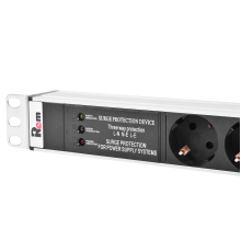 Вертикальный блок розеток Rem -16 с фил. и инд. 20 Schuko 16A алюм. 33-48U шнур 3 м. Rem R-16-20S-FI-1420-3 30112224202
