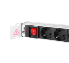 Вертикальный блок розеток Rem -16 с выкл. 10 Schuko C13 вход IEC 60320 C20 16A алюм. 33-48U Rem R-16-10S-10C13-V-1420 30112224209