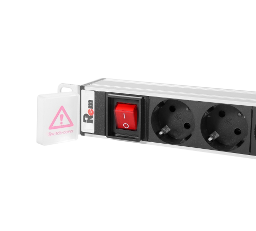Вертикальный блок розеток Rem -16 с выкл. 10 Schuko C13 вход IEC 60320 C20 16A алюм. 33-48U Rem R-16-10S-10C13-V-1420 30112224209