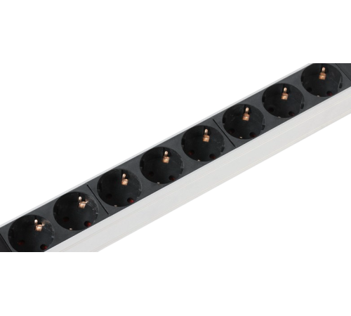 Вертикальный блок розеток Rem -16 с инд. 25 Schuko 16A алюм. 42-48U шнур 3 м. Rem R-16-25S-I-1820-3 30112224301
