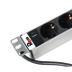 Вертикальный блок розеток Rem -16 с инд. 25 Schuko 16A алюм. 42-48U шнур 3 м. Rem R-16-25S-I-1820-3 30112224301