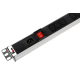 Вертикальный блок розеток Rem -16 с выкл. 16 IEC 60320 C13 12 C19 вход C20 16A алюм. 42-48U Rem R-16-16C13-12C19-V-1820 30112224310