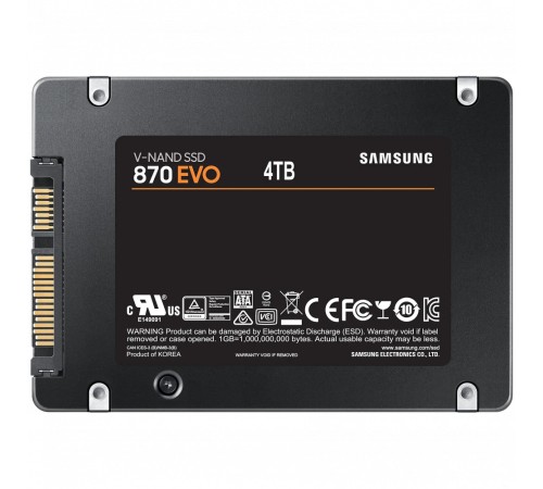 Внутренний жесткий диск Samsung 870 EVO MZ-77E4T0B/EU, 4 ТБ, 2.5 дюйма, SATA) MZ-77E4T0B/EU