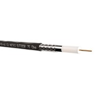 Кабель коаксиальный RG-6U 75 Ом (CU оплетка 32 нити AL) наружный черный (100м) Netko Optima CXC-2576.0X.0H (51239)