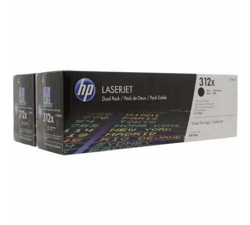 Лазерный картридж HP 312X увеличенной емкости упаковка 2 шт. черный CF380XD