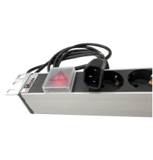 Блок розеток Rem -10 с выкл. 8 Sсhuko 10 A алюм. 19 шнур 1.8 м. IEC 60320 C14 Rem R-10-8S-V-440-1.8 30112226915