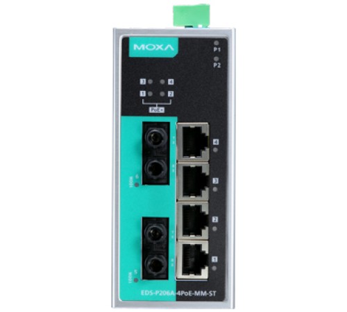 Коммутатор Moxa EDS-P206A-4PoE-MM-ST-T