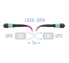 Патчкорд оптический MPO/UPC FF MM (50/125 OM4) 12 волокон 7 метров (Cross) SNR SNR-PC-MPO/UPC-MPO/UPC-FF-MM4-12F-7m
