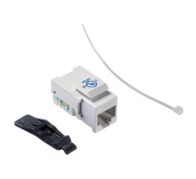 Модуль Keystone неэкранированный RJ45 cat.6 90° без инструмента KE белый Netko Expert CKC KJ15-C6-US/WH (54138)