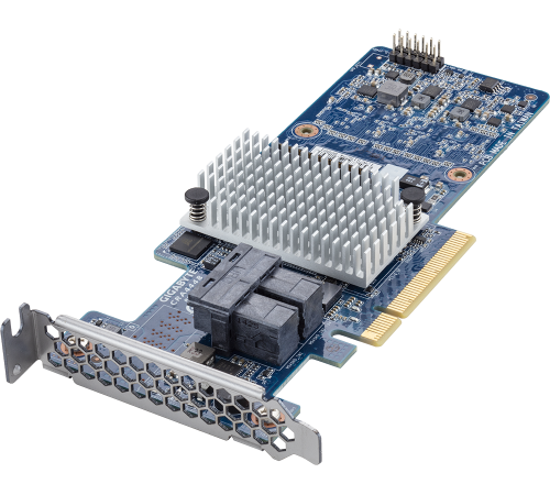 Контроллер Gigabyte RAID Controller PCIe 3.0 x8, SAS/SATA 12G, RAID 0,1,5,6,10,50,60, Cache 2Gb, SAS3108, 8 ports (2*int SFF8643), Up to 32 x physical devices via SAS expander, only for Gigabyte Servers (id 32850) Контроллер Gigabyte RAID Controller PCIe 3.0 x8, SAS/SATA 12G, RAID 0,1,5,6,10,50,60, Cache 2Gb, SAS3108, 8 ports (2*int SFF8643), Up to 32 x physical devices via SAS expander, only for Gigabyte Servers (id 32850)