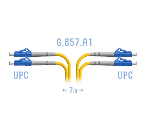 Патчкорд оптический LC/UPC SM G.657.A1 Duplex 7 метров SNR SNR-PC-LC/UPC-DPX-A-7m Патчкорд оптический LC/UPC SM G.657.A1 Duplex 7 метров SNR SNR-PC-LC/UPC-DPX-A-7m