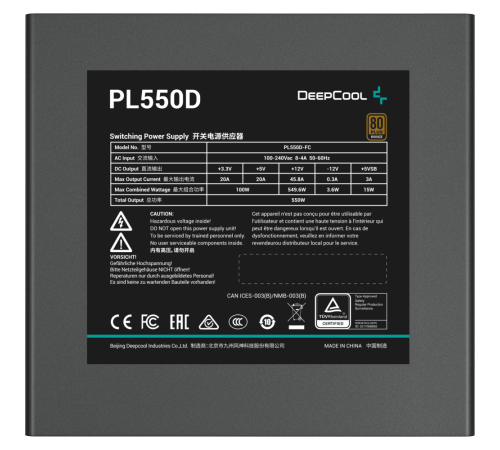 Блок питания 550W DeepCool PL550D