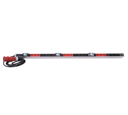 Верт блок розеток Rem -3x32 3 фазы 32A 6 авт инд 18 S 1420 мм вх IEC 309 шнур м Rem R-3X32-18S-A-I-1420-3-3PN 30112232200