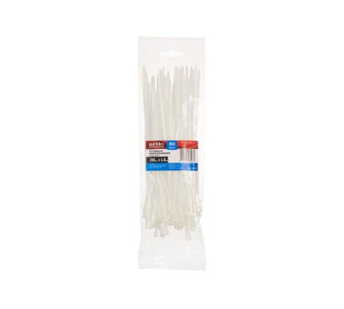 Стяжка нейлоновая 200*4 / 50 шт под винт (белая) Netko Optima NTS-200X4-W (52448)