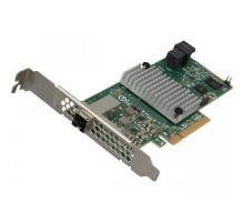 HBA-адаптер Broadcom LSI SAS 9300-4I4E SGL (LSI00348 / H5-25515-00) PCIe 3.0 x8 LP, SAS/SATA 12G HBA, 8port(1*int SFF8643 + 1*ext SFF8644), 3008 IOC (id 26188)