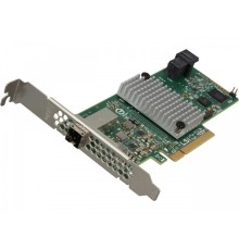 HBA-адаптер Broadcom LSI SAS 9300-4I4E SGL (LSI00348 / H5-25515-00) PCIe 3.0 x8 LP, SAS/SATA 12G HBA, 8port(1*int SFF8643 + 1*ext SFF8644), 3008 IOC (id 26188)