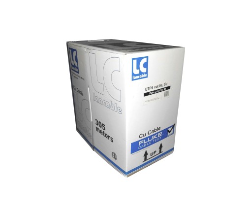 Кабель Lancable UTP4 cat.5е одножильный 305м Cu Проходит Fluke тест нг(А)-HF LSZH серый LC UTP-10762.05E.2B (59425)